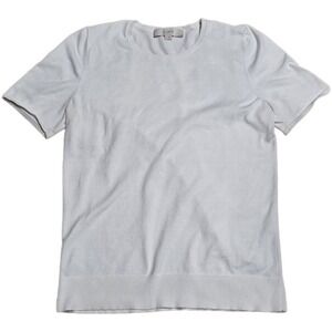 LOFT Crew Neck Knit Top Women's Size S White‎ Short Sleeve